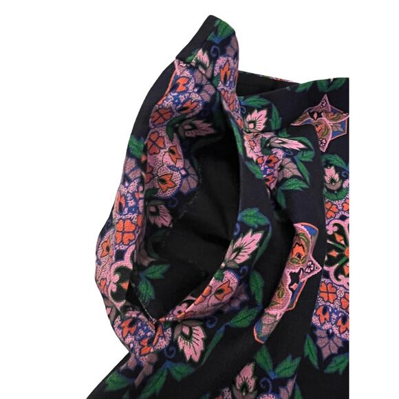 J. Crew Womens Size 8‎ Navy Blue Floral Basket Weave Geometric Print Skirt - Picture 7 of 16